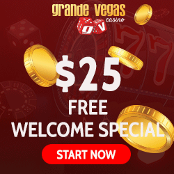 $25 free from Grande Vegas online casino with coupon code TESTGV.