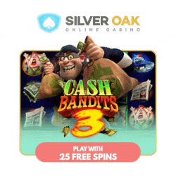 Silver Oak casino gives 25 free spins, no deposit req.