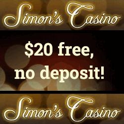 Simon's Casino gives $20 free NDB to new players.